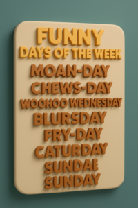 funny names for the days of the week