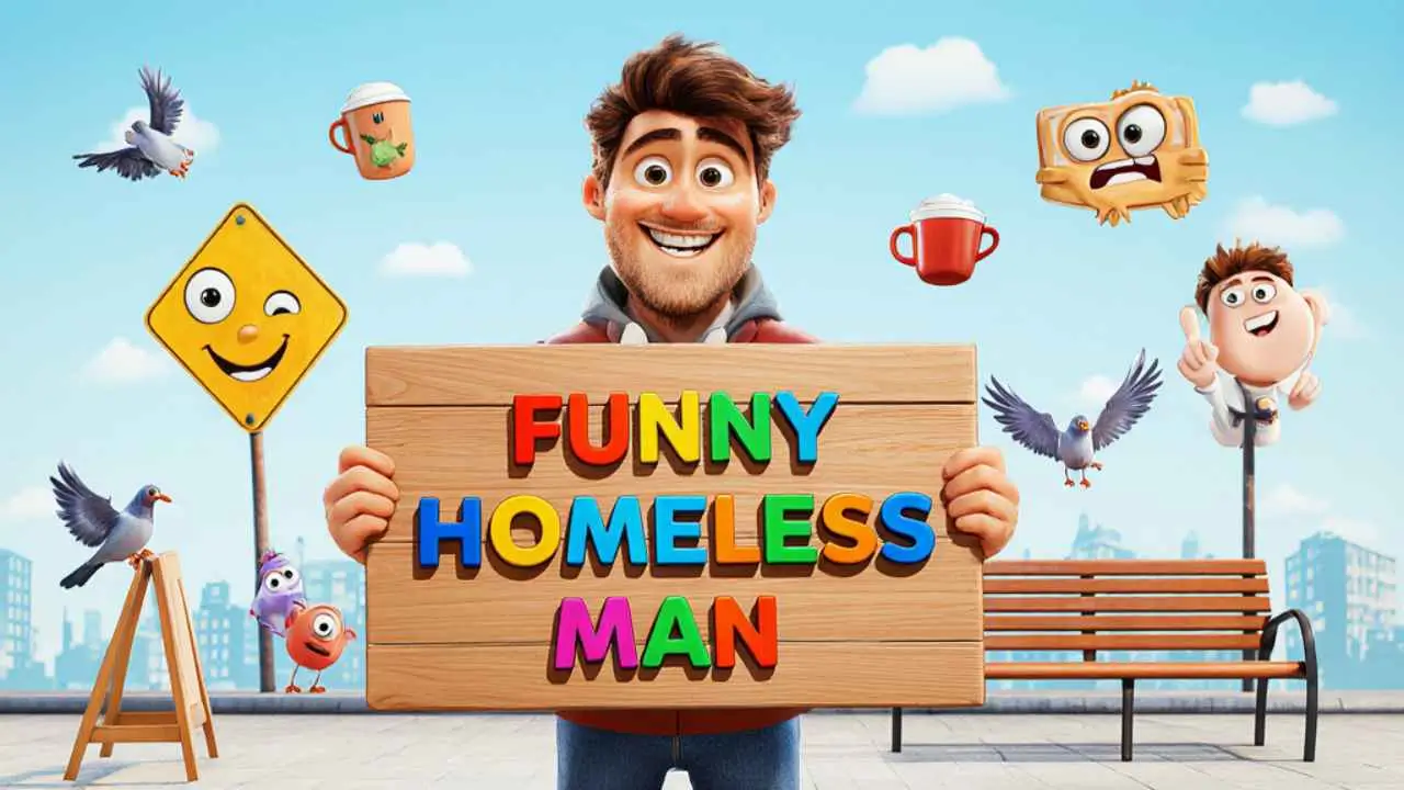 funny homeless man